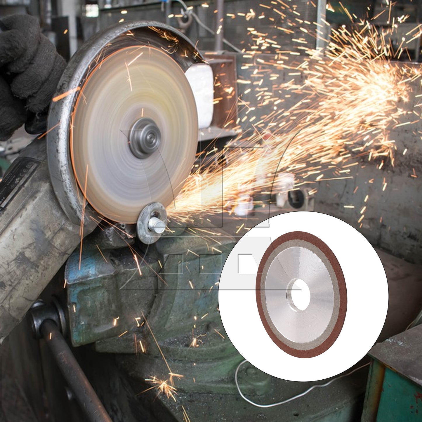 BQLZR 180 Grit 1-Tapered Side Diamond Grinding Wheel Polished Alloy 125mm Dia