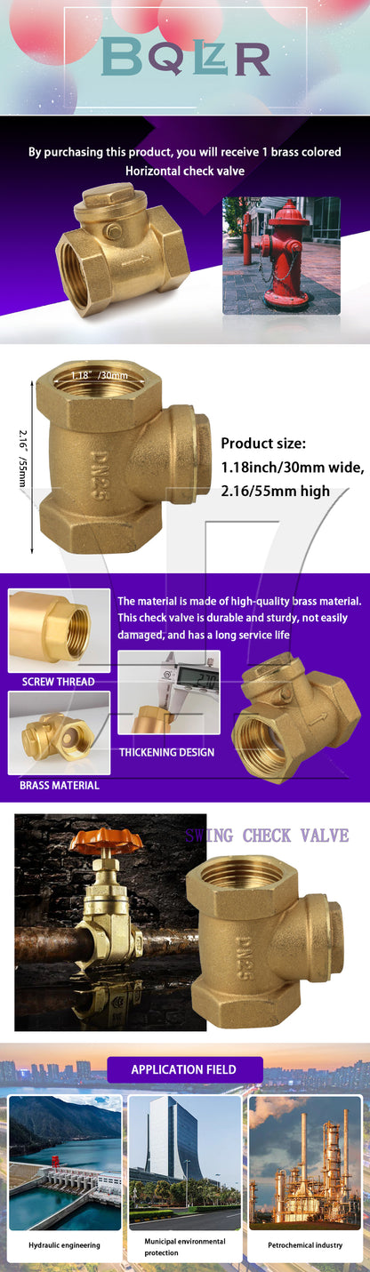 BQLZR Yellow Female Thread Swing Check Valve High Pressure