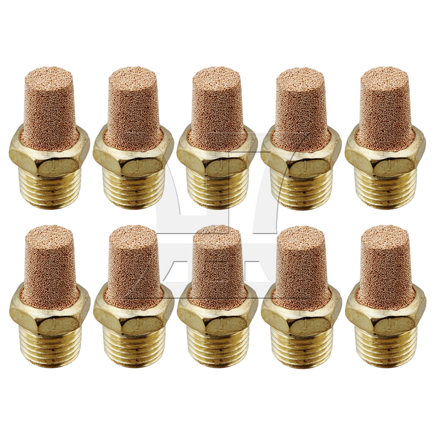 BQLZR Yellow 1/4" BSPT Brass Pneumatic Silent Noise Filter Pack of 10