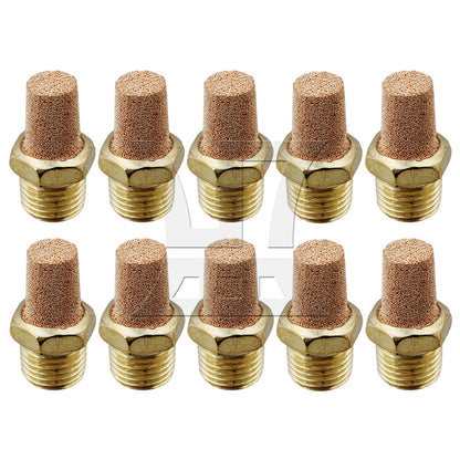 BQLZR Yellow 1/4" BSPT Brass Pneumatic Silent Noise Filter Pack of 10