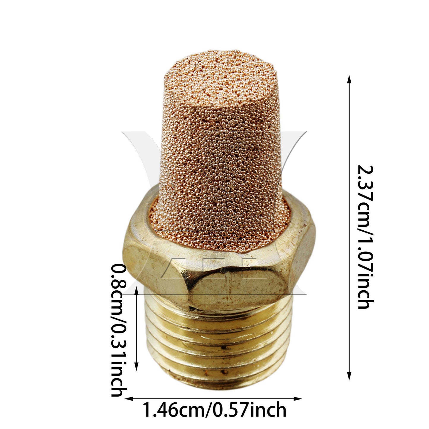 BQLZR Yellow 1/4" BSPT Brass Pneumatic Silent Noise Filter Pack of 10