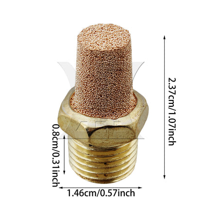 BQLZR Yellow 1/4" BSPT Brass Pneumatic Silent Noise Filter Pack of 10