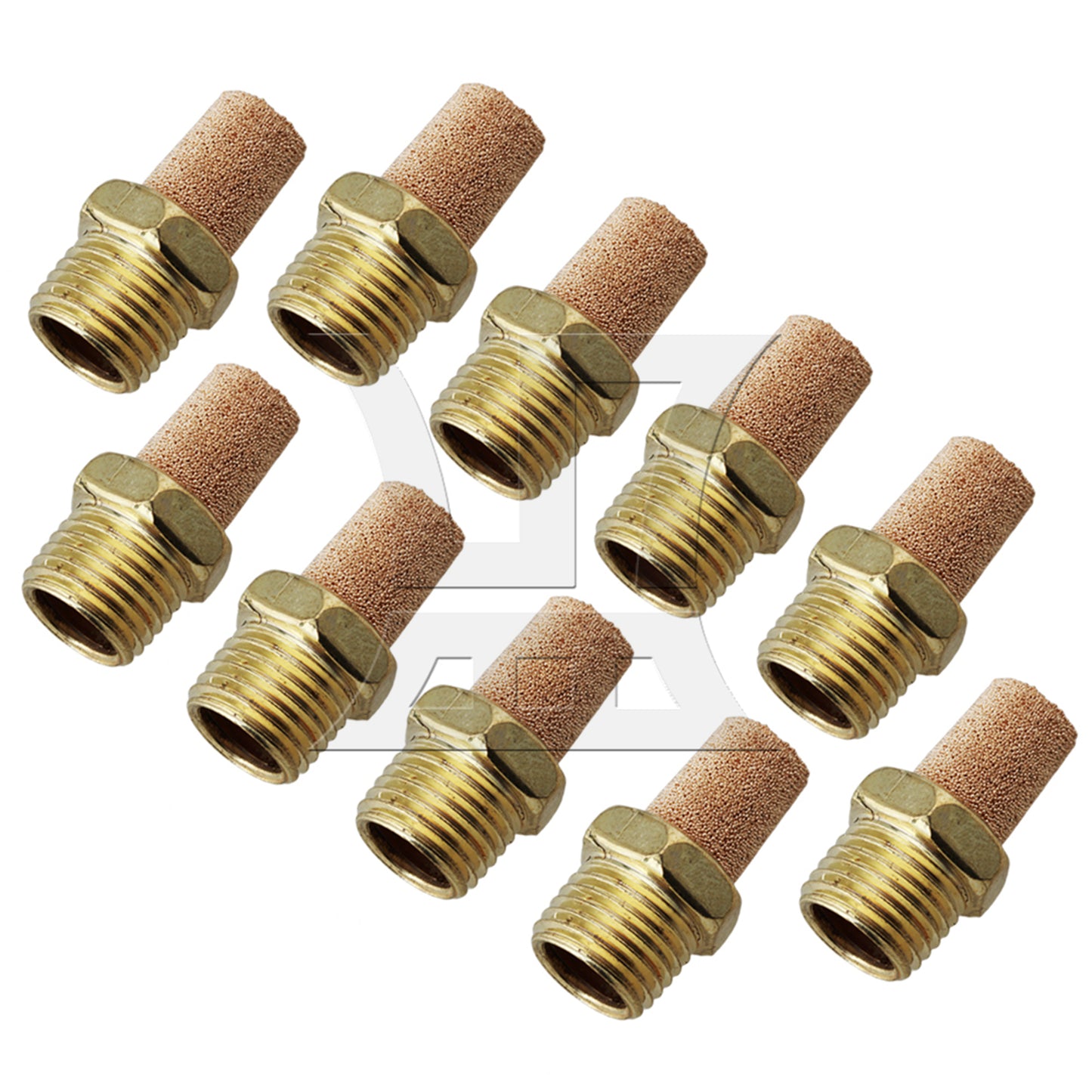 BQLZR Yellow 1/4" BSPT Brass Pneumatic Silent Noise Filter Pack of 10