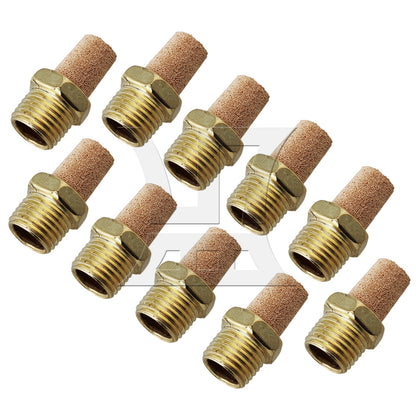 BQLZR Yellow 1/4" BSPT Brass Pneumatic Silent Noise Filter Pack of 10