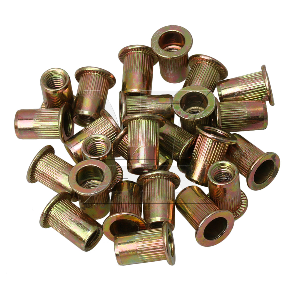BQLZR M6 Threaded Flat Head Carbon Steel Rivet Nut 6mm Pack of 25