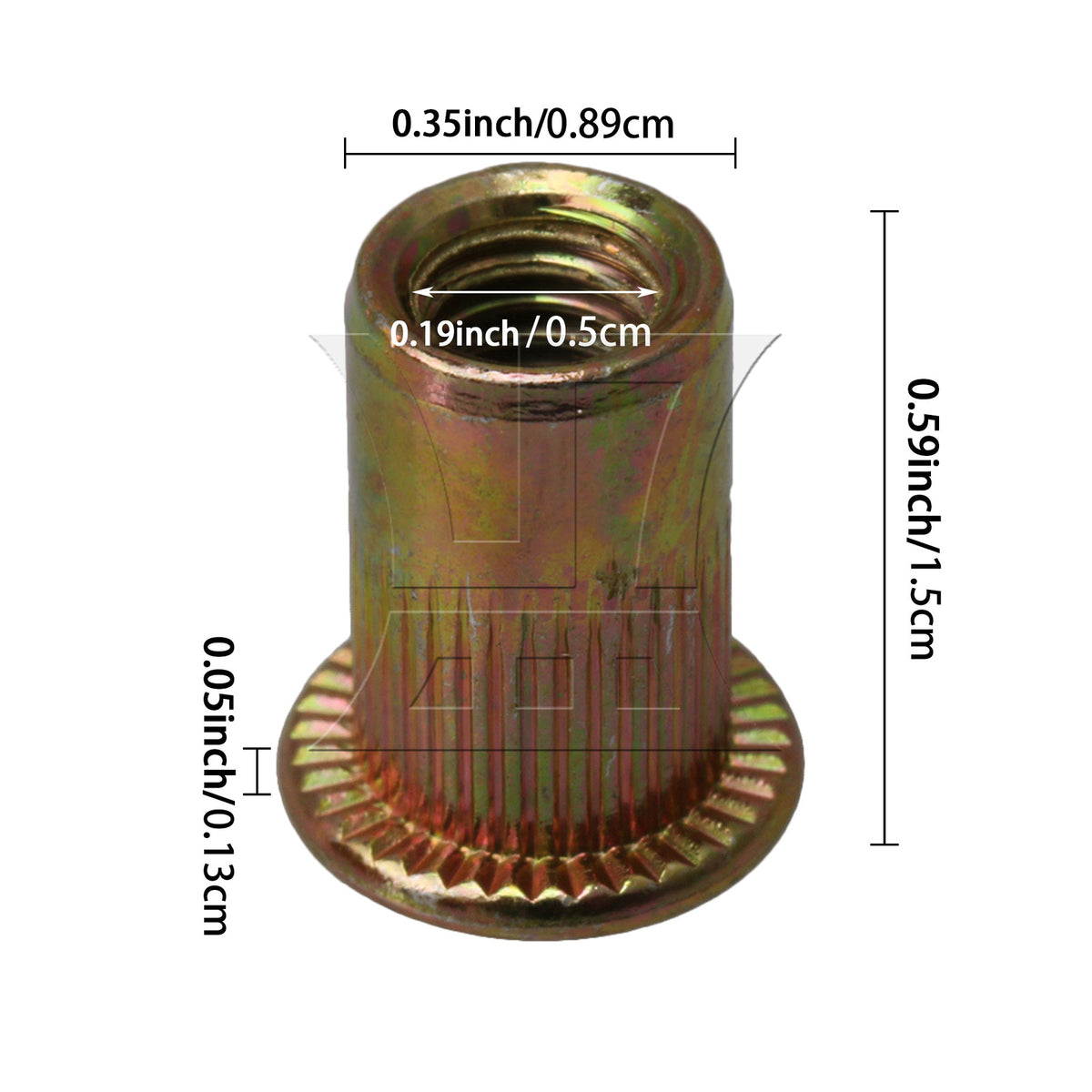 BQLZR M6 Threaded Flat Head Carbon Steel Rivet Nut 6mm Pack of 25