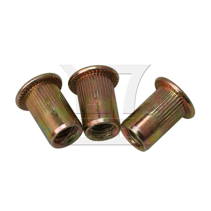 BQLZR M6 Threaded Flat Head Carbon Steel Rivet Nut 6mm Pack of 25