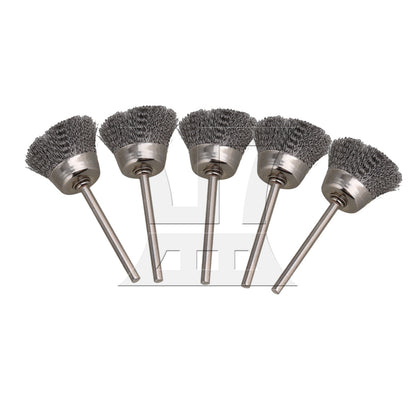 BQLZR Bowl Shape 25MM diameter Stainless Steel Wire Brush Drill End 1/8" shank 5pcs