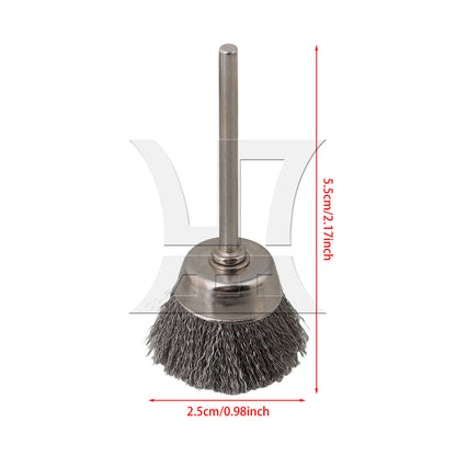 BQLZR Bowl Shape 25MM diameter Stainless Steel Wire Brush Drill End 1/8" shank 5pcs