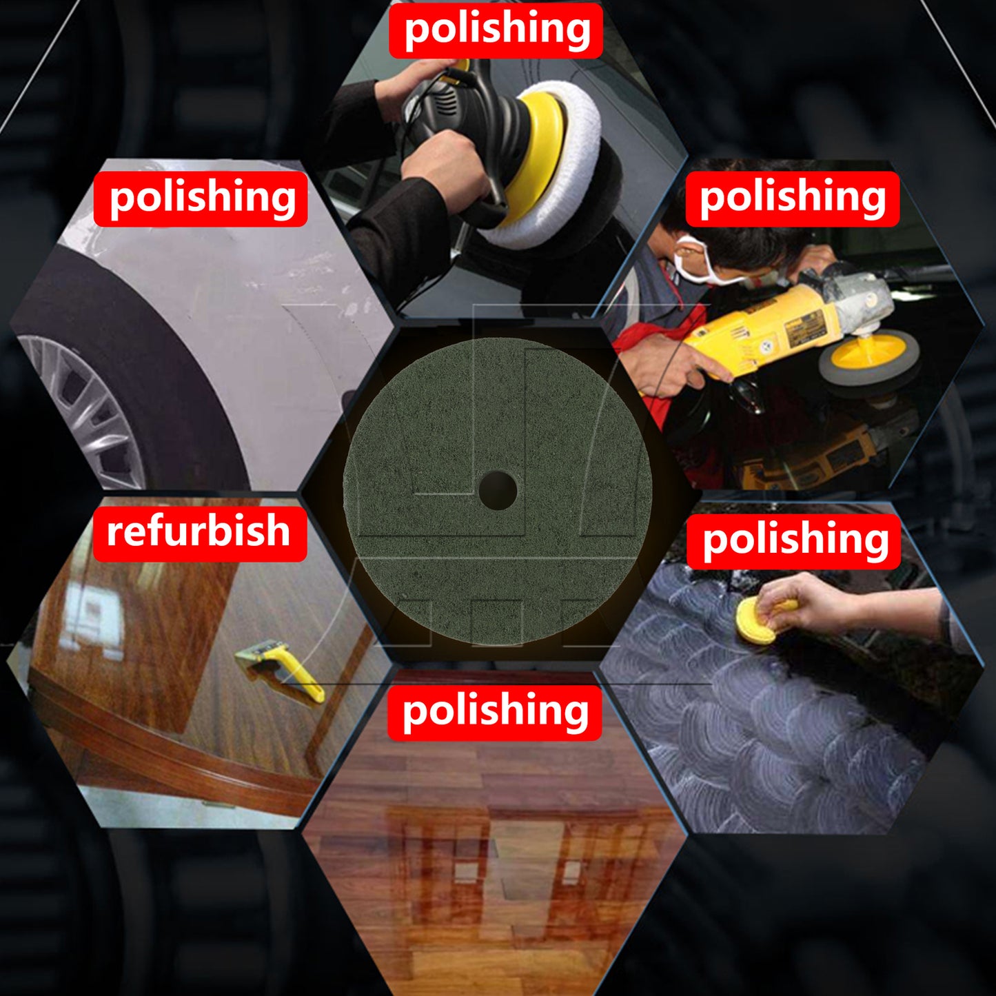 BQLZR 6000Grit Diameter 100mm Polishing Pad For Floor Restoration