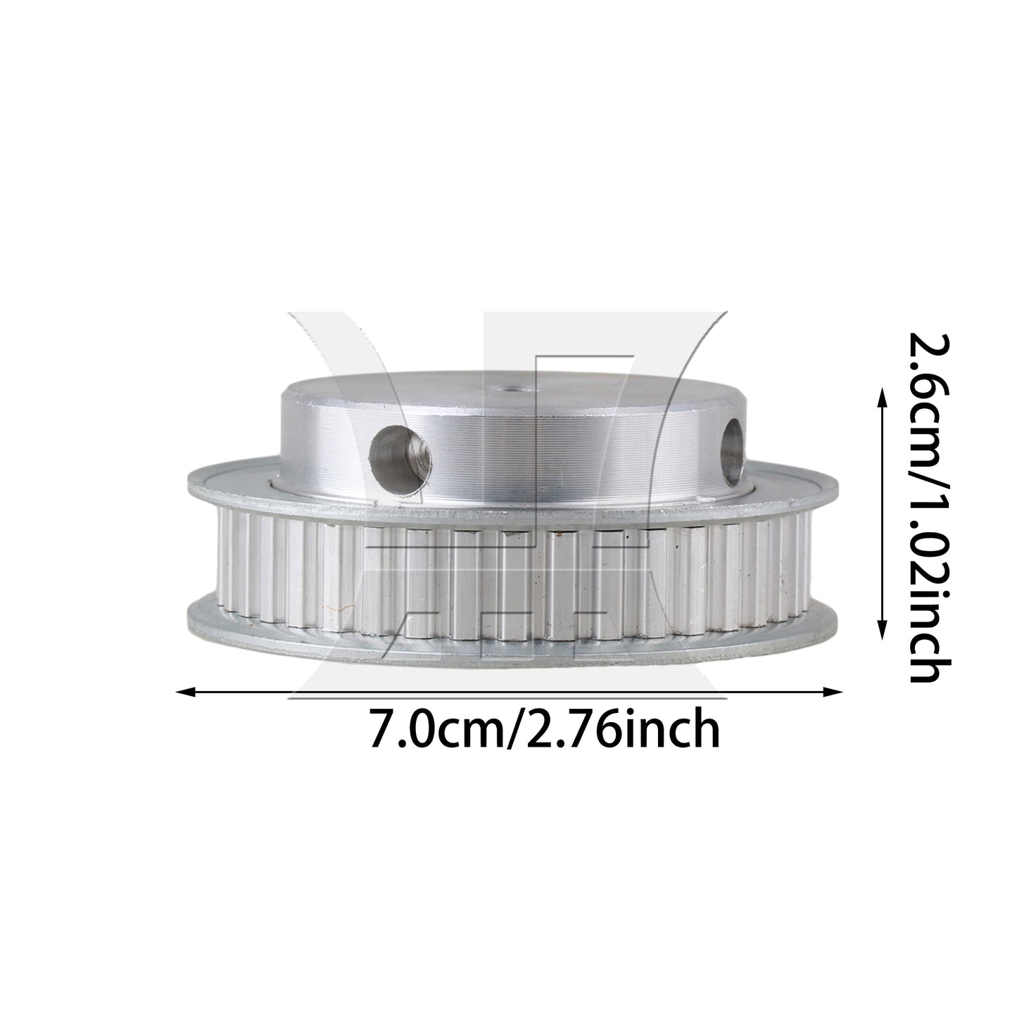 BQLZR Silver XL 40T Double Flange Timing Belt Pulley For Textile Equipment