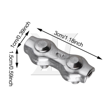BQLZR 304 Stianless Steel Wire Rope Double Clips Clamps Buckle