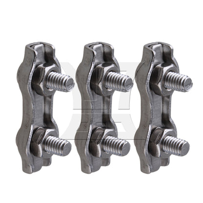 BQLZR 304 Stianless Steel Wire Rope Double Clips Clamps Buckle