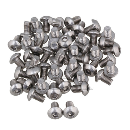 BQLZR  Silvery Metric Thread M5 Button Head Hex Socket Cap Screws Bolts