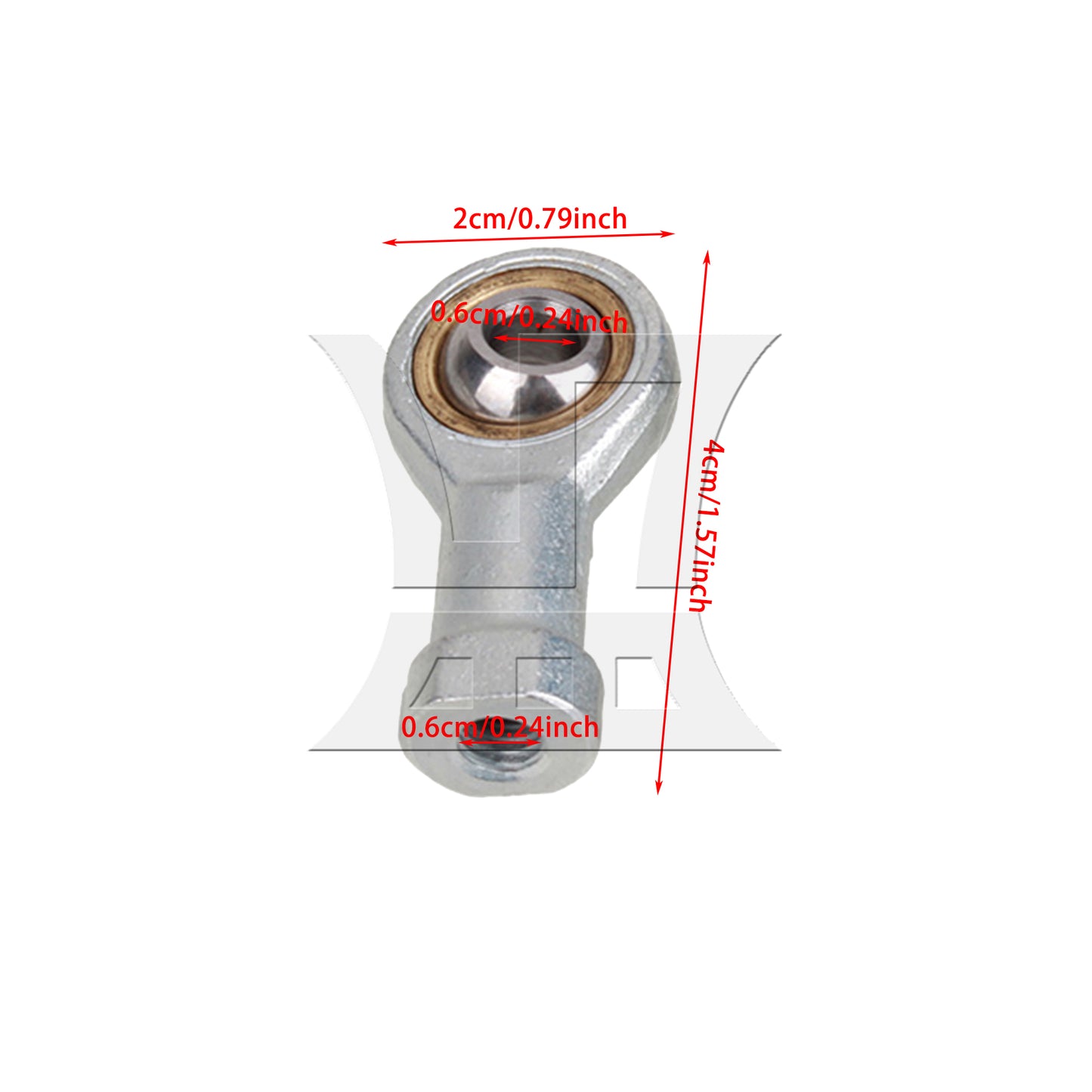 BQLZR 10pcs Metal 6mm Female Metric Threaded Rod End Joint Bearing 40mm Overall Length