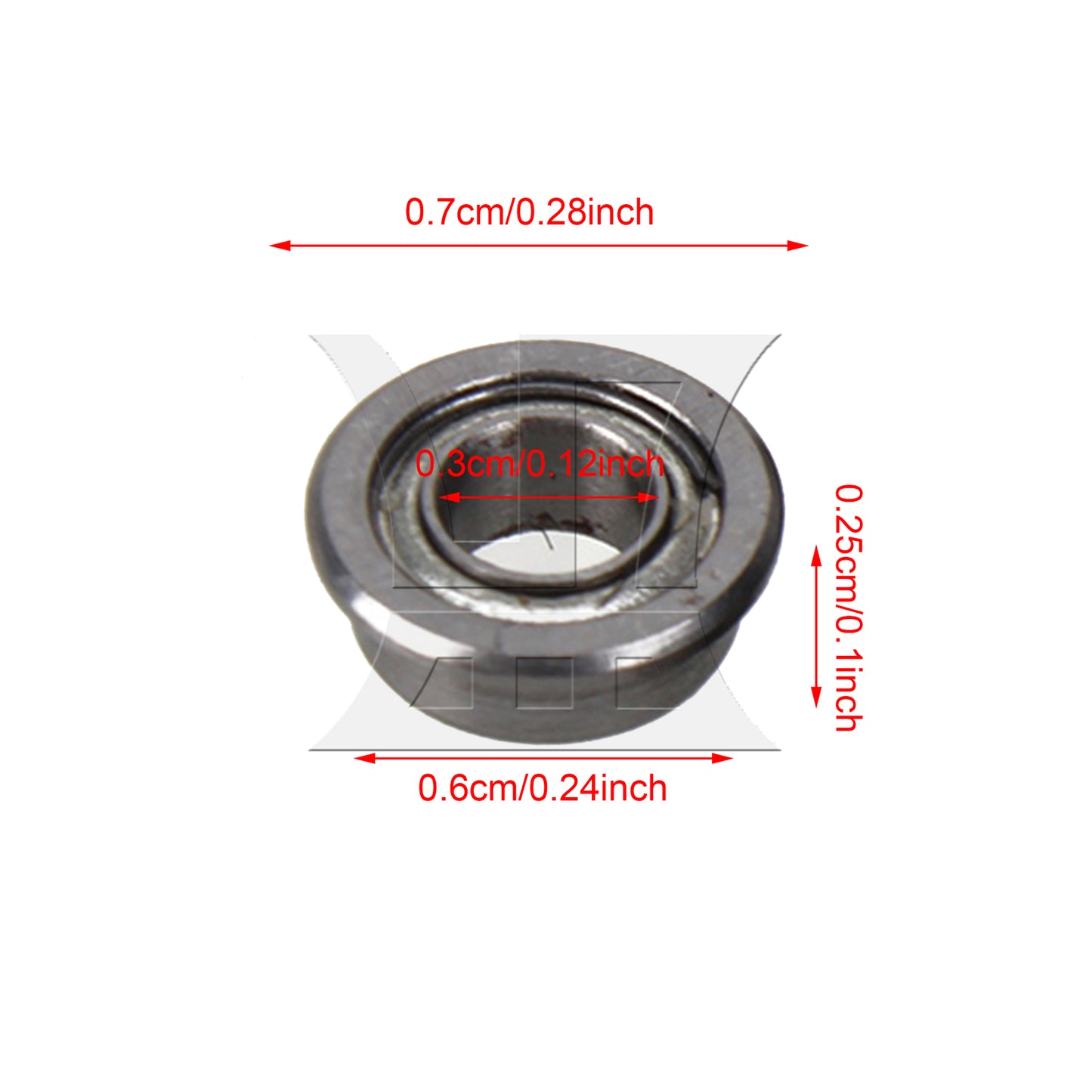 BQLZR  Silver Zinc Alloy Shielded Flanged Model Ball Flange Bearing 3 x 6 x 2.5mm