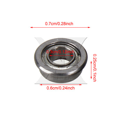 BQLZR  Silver Zinc Alloy Shielded Flanged Model Ball Flange Bearing 3 x 6 x 2.5mm
