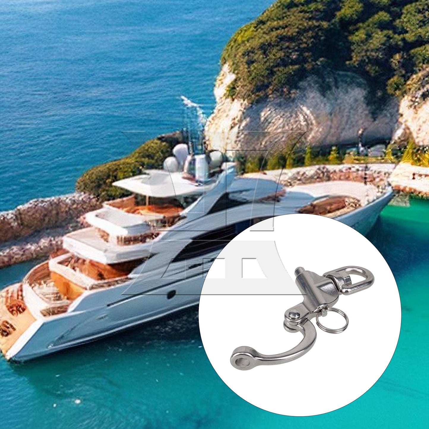 BQLZR 304 Stainless Steel Snap Shackle with Small Swivel Bail Marine Boat Hardware