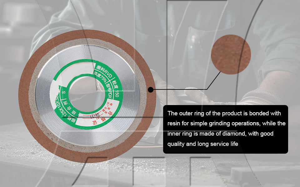 BQLZR Plain Resin Diamond Grinding Wheel Replacement 125mm Dia Carbide Steel 150#
