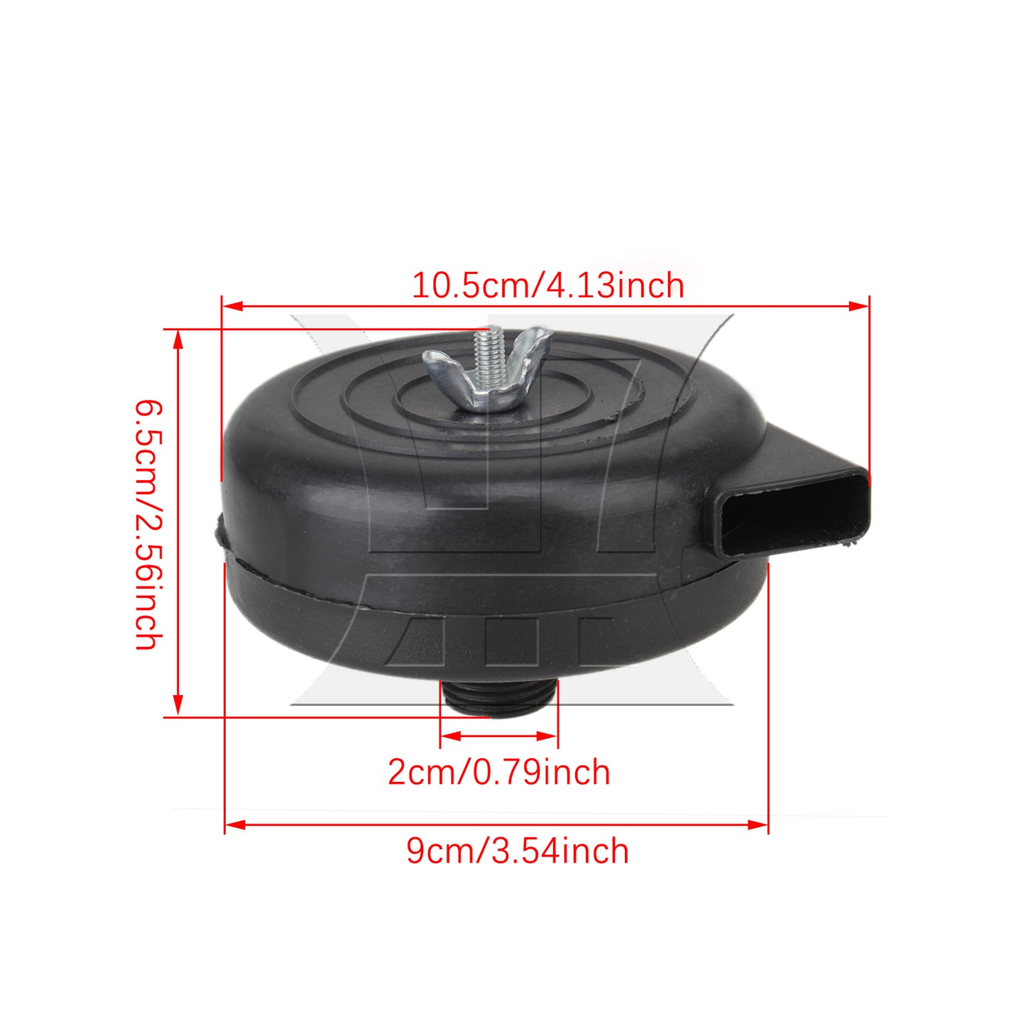 BQLZR Compressor 19mm Dia Male Thread Air Intake Silencer Filter Black Plastic Housing