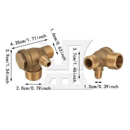 BQLZR Male Threaded Pipe Check Valve Connector Tool for Air Compressor 10 x 16.5 x 21