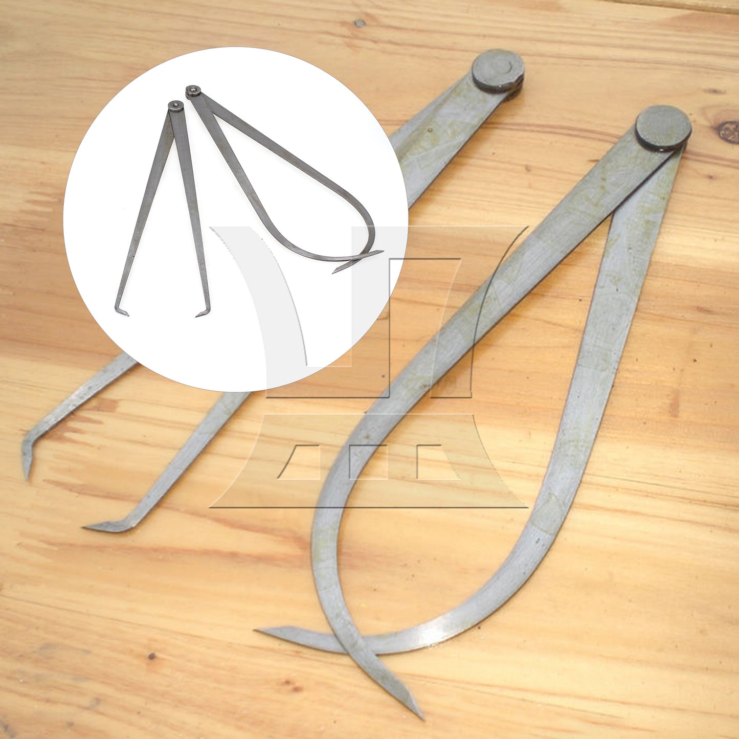 BQLZR 2 x Inside Outside Calipers 350mm Length Machinist Measuring Metalworking Tool