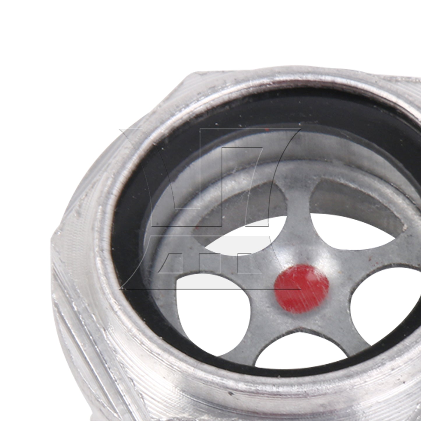 BQLZR Silver Tone Air Compressor Metal Oil Sight Glass 32mm Dia G3/4 Threaded