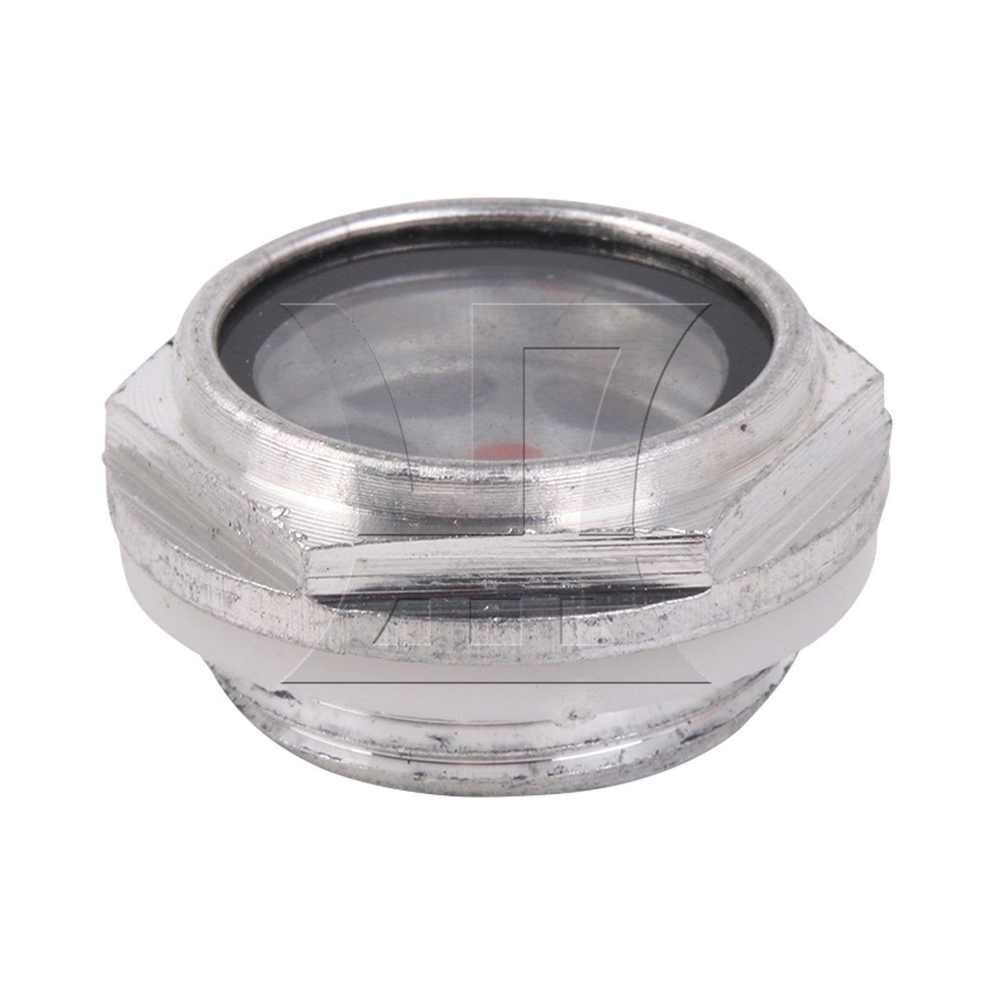 BQLZR Silver Tone Air Compressor Metal Oil Sight Glass 32mm Dia G3/4 Threaded