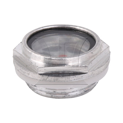 BQLZR Silver Tone Air Compressor Metal Oil Sight Glass 32mm Dia G3/4 Threaded