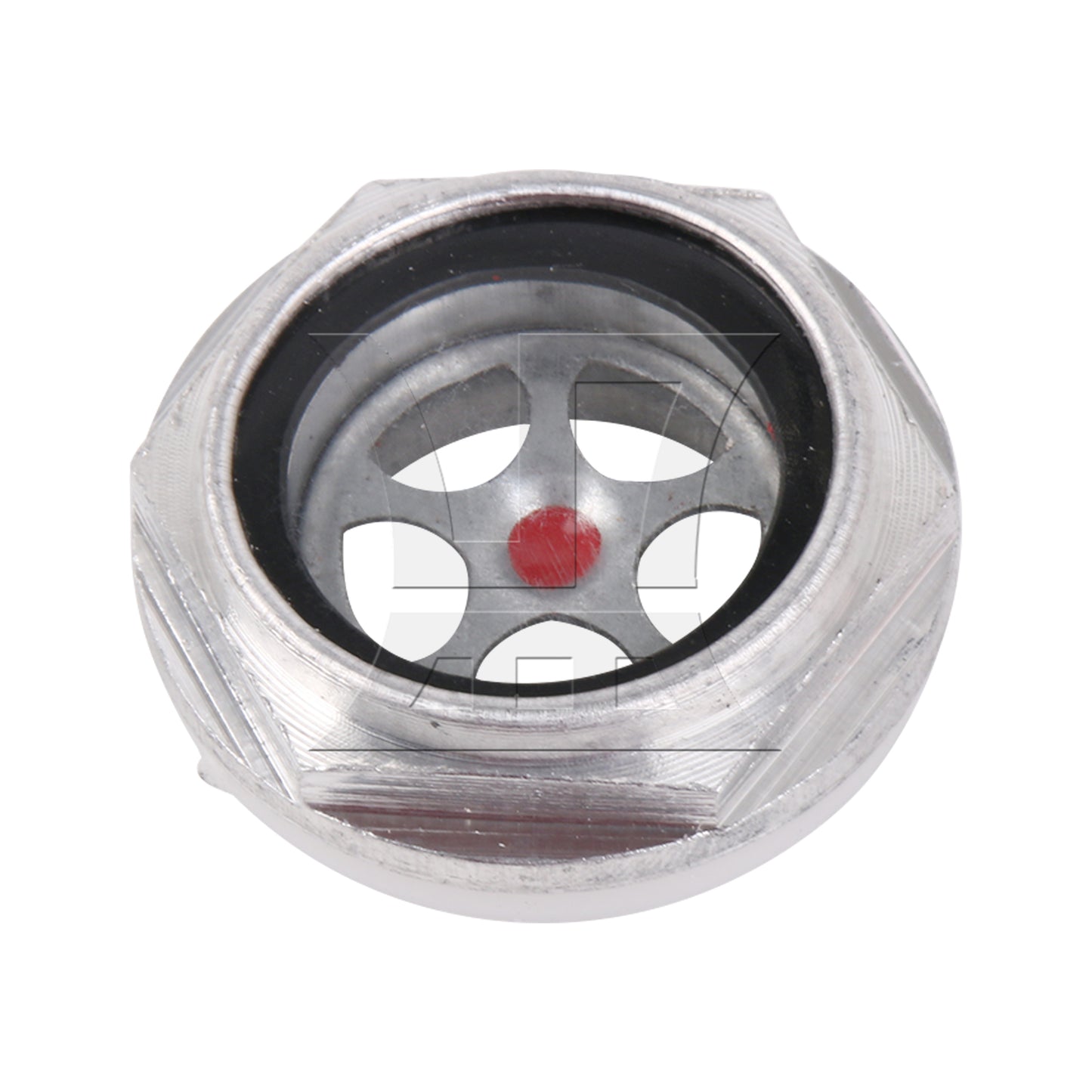 BQLZR Silver Tone Air Compressor Metal Oil Sight Glass 32mm Dia G3/4 Threaded
