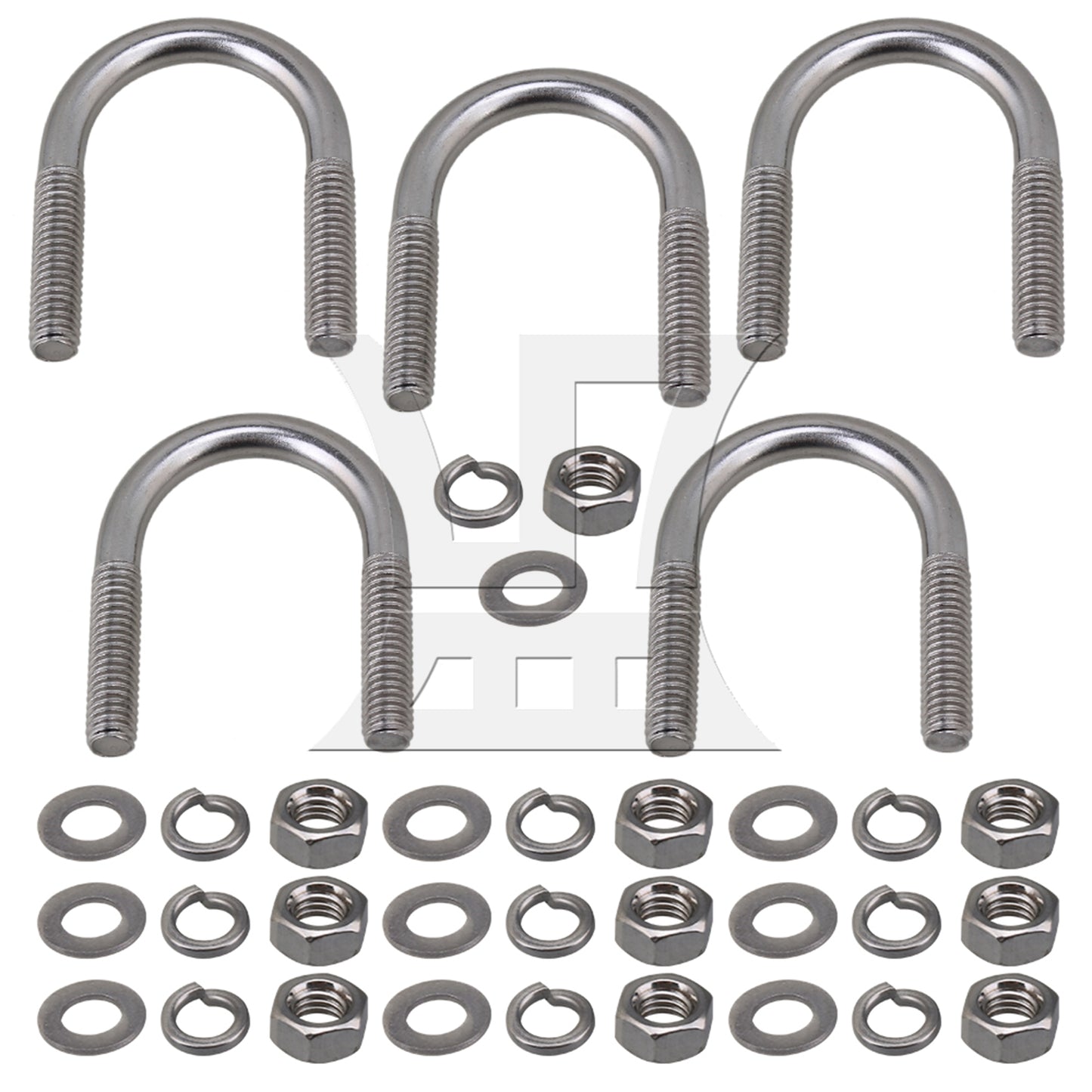 BQLZR 5pcs Premium 304 Steel U-Bolt U-Screw for Trampoline Enclosure M6 22mm Dia
