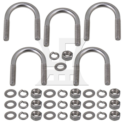 BQLZR 5pcs Premium 304 Steel U-Bolt U-Screw for Trampoline Enclosure M6 22mm Dia