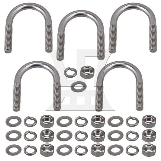 BQLZR 5pcs Premium 304 Steel U-Bolt U-Screw for Trampoline Enclosure M6 22mm Dia