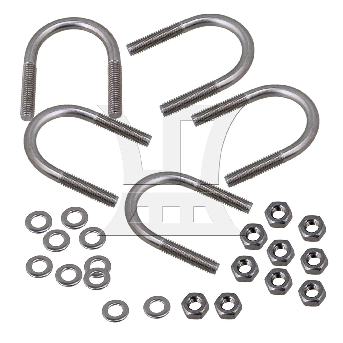 BQLZR 304 Stainless Steel U-Bolts U-Screws M6 Fit 27mm Dia Pipeline