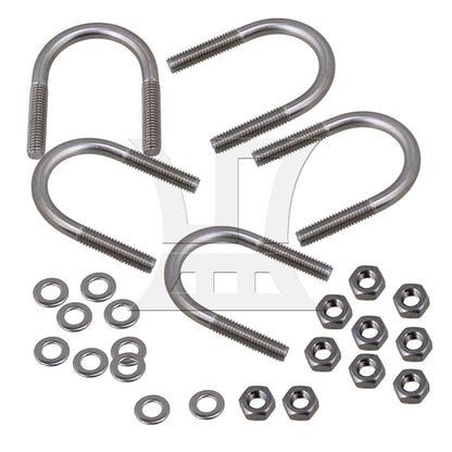 BQLZR 304 Stainless Steel U-Bolts U-Screws M6 Fit 27mm Dia Pipeline