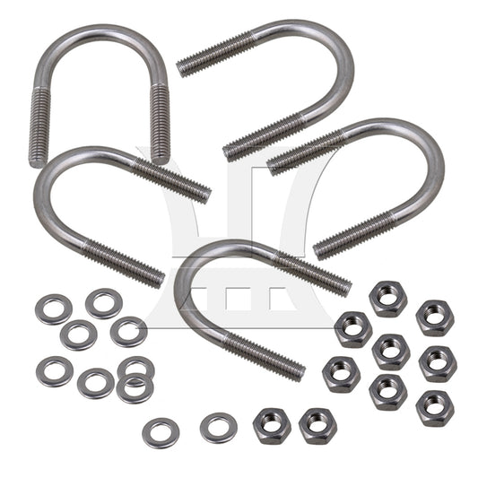 BQLZR 304 Stainless Steel U-Bolts U-Screws M6 Fit 27mm Dia Pipeline