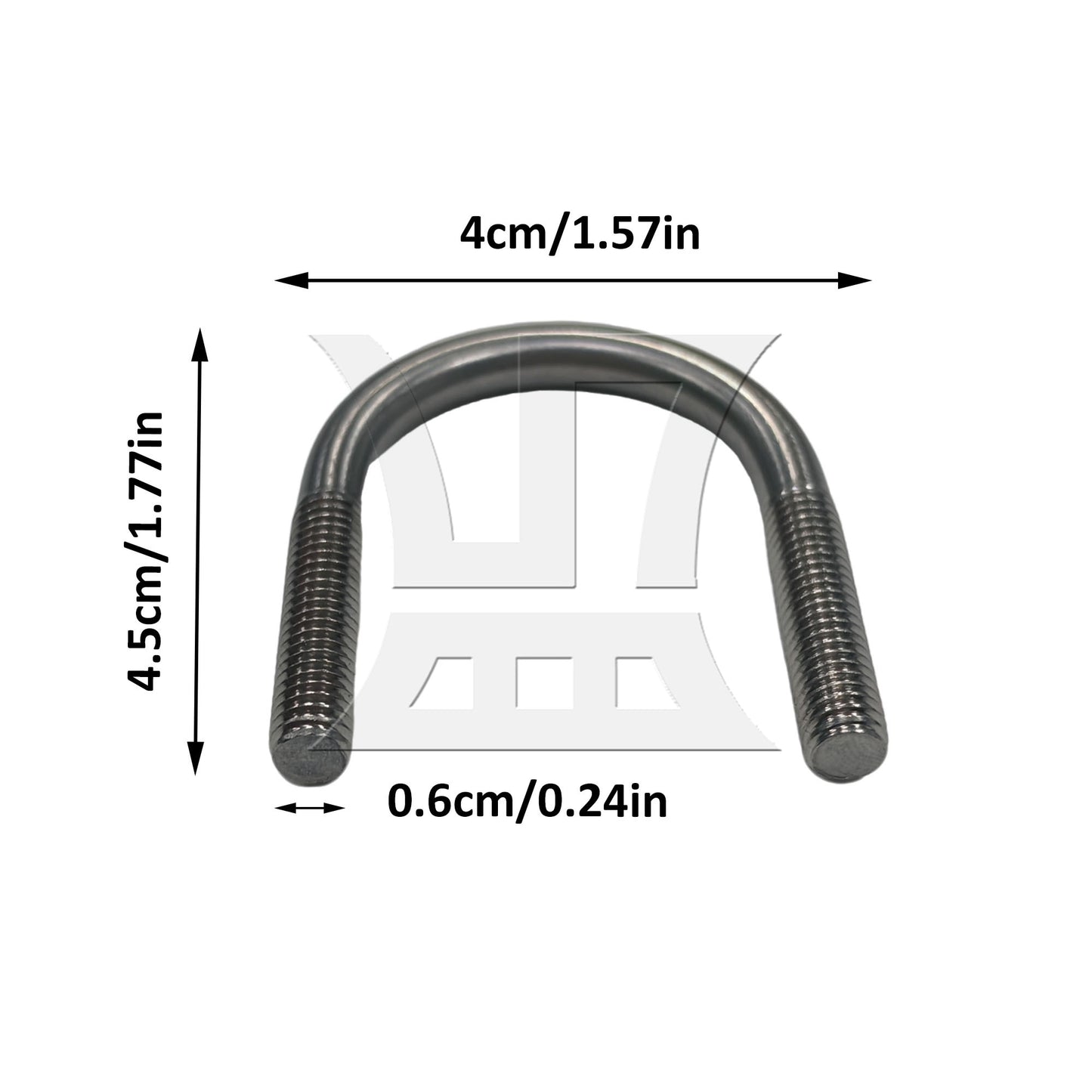 BQLZR 304 Stainless Steel U-Bolts U-Screws M6 Fit 27mm Dia Pipeline