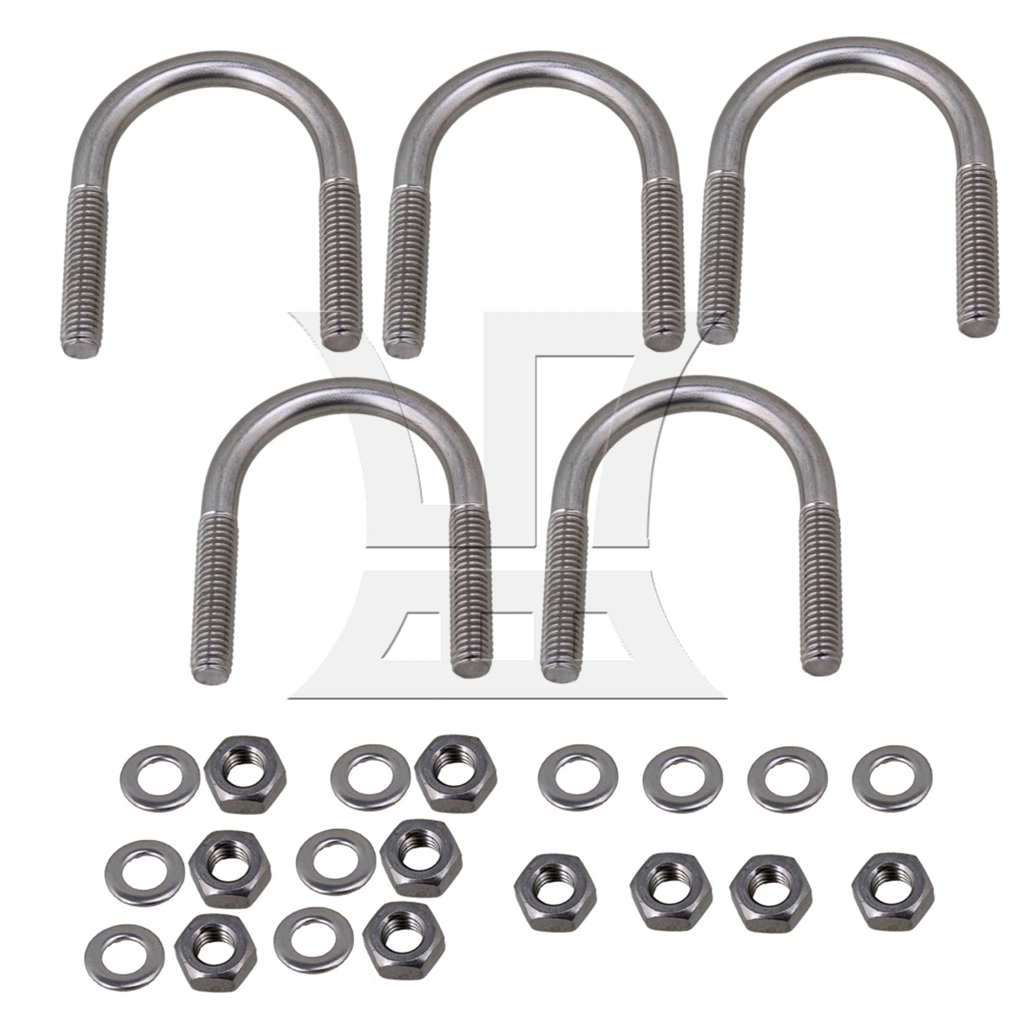 BQLZR 304 Stainless Steel U-Bolts U-Screws M6 Fit 27mm Dia Pipeline