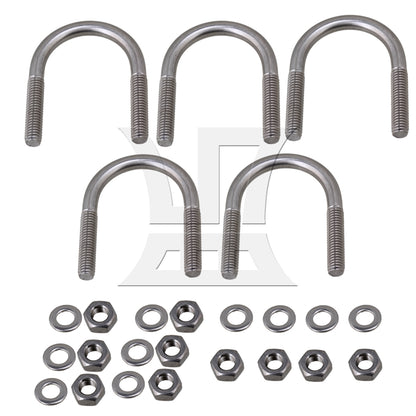 BQLZR 304 Stainless Steel U-Bolts U-Screws M6 Fit 27mm Dia Pipeline