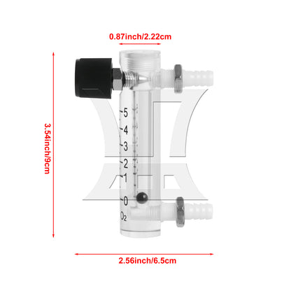 BQLZR 0-5LPM Air Flow Meter Oxygen Flow-meter Gas Flowmeter Measure Black & White