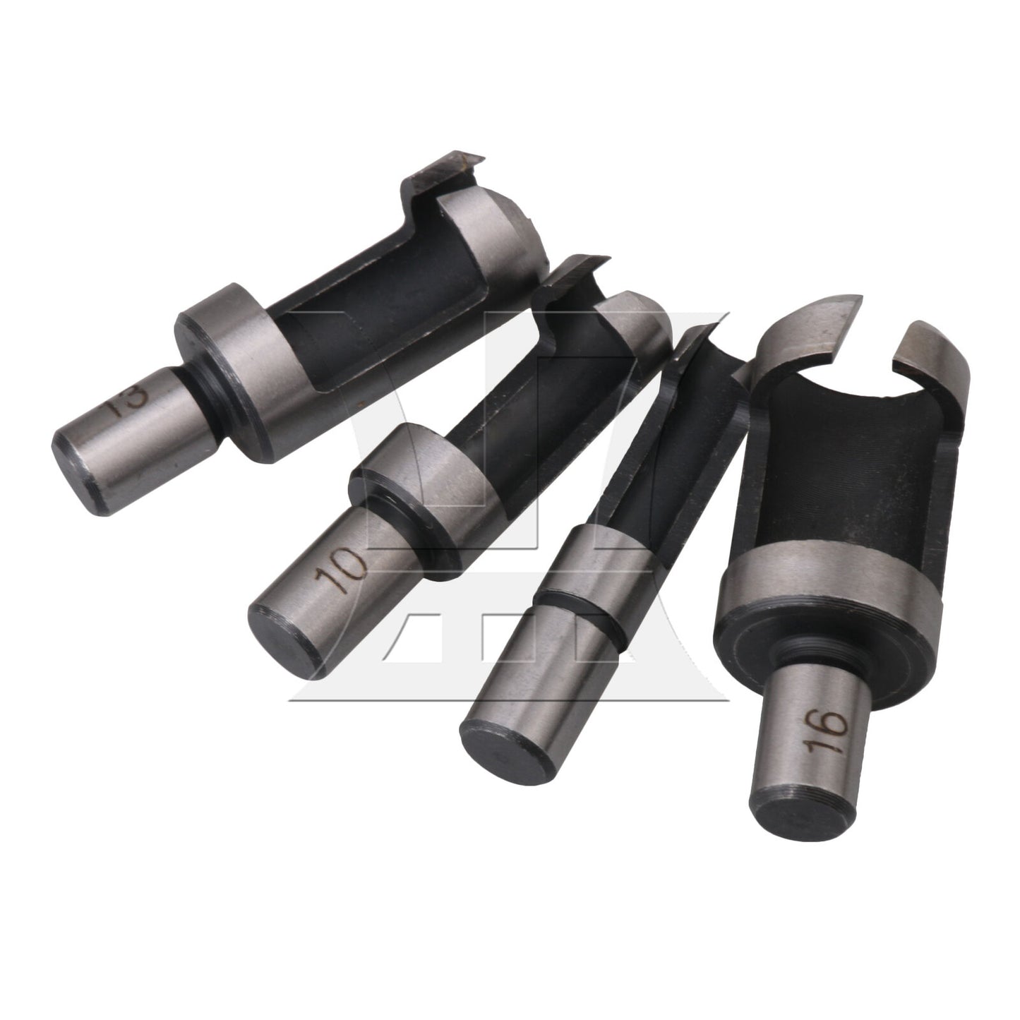 BQLZR 4PCS HCS Wood Plug Hole Woodworking Drill Set Silver+Gray