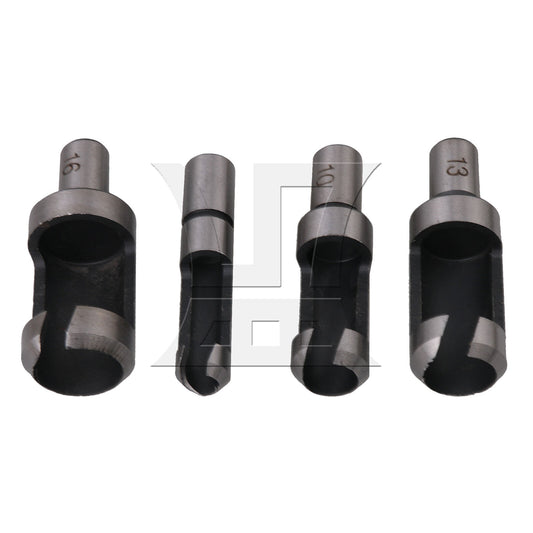BQLZR 4PCS HCS Wood Plug Hole Woodworking Drill Set Silver+Gray
