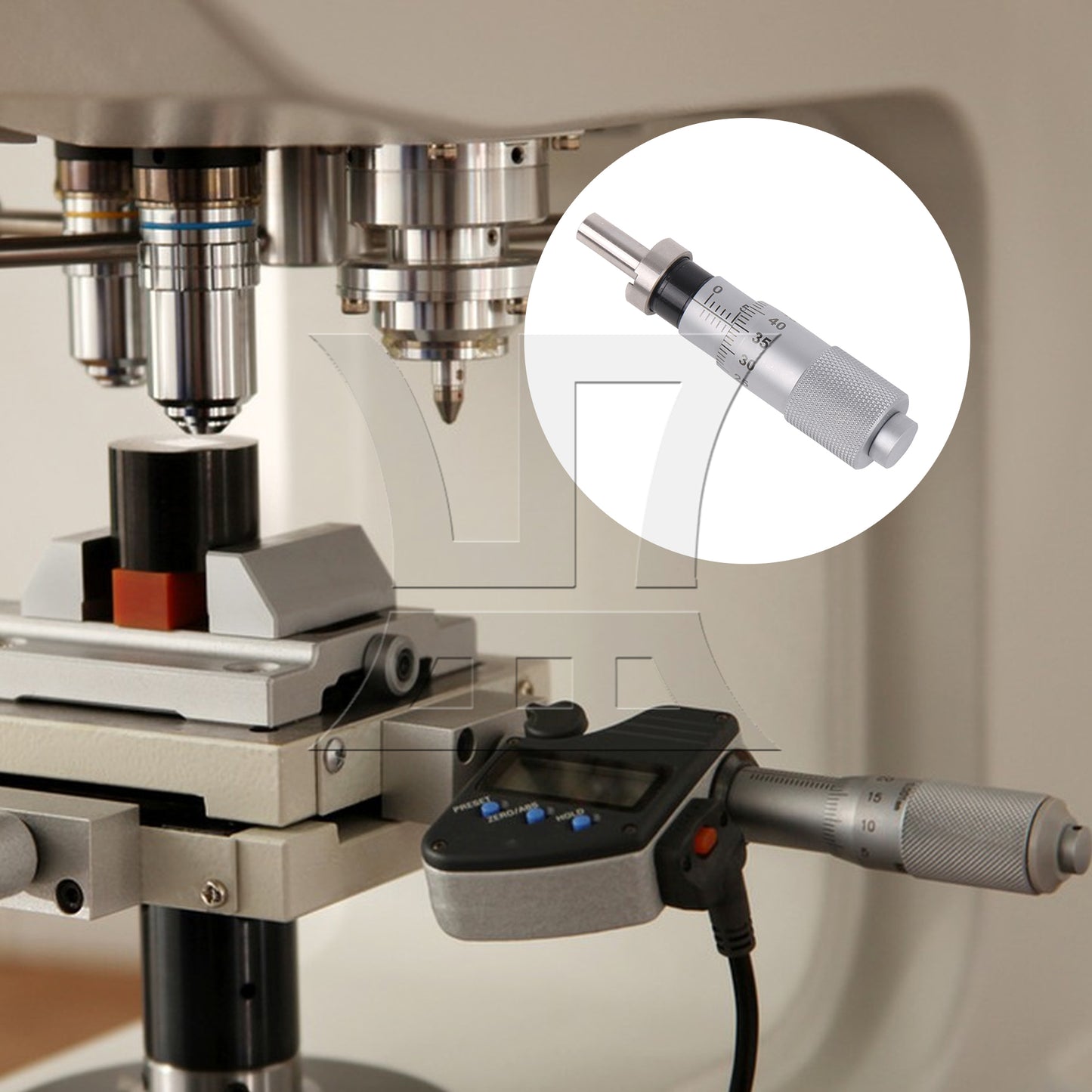 BQLZR Flat Type Measure Tools Adjustment Knob Micrometer Head Measurement 0-13mm