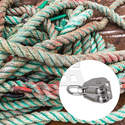 BQLZR 304 Stainless Steel M15 Double Pulley Block for Wire Rope Chain Traction Wheel