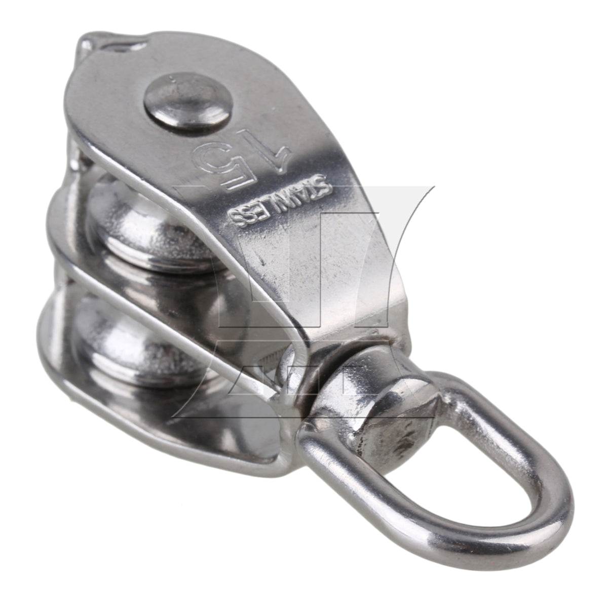BQLZR 304 Stainless Steel M15 Double Pulley Block for Wire Rope Chain Traction Wheel