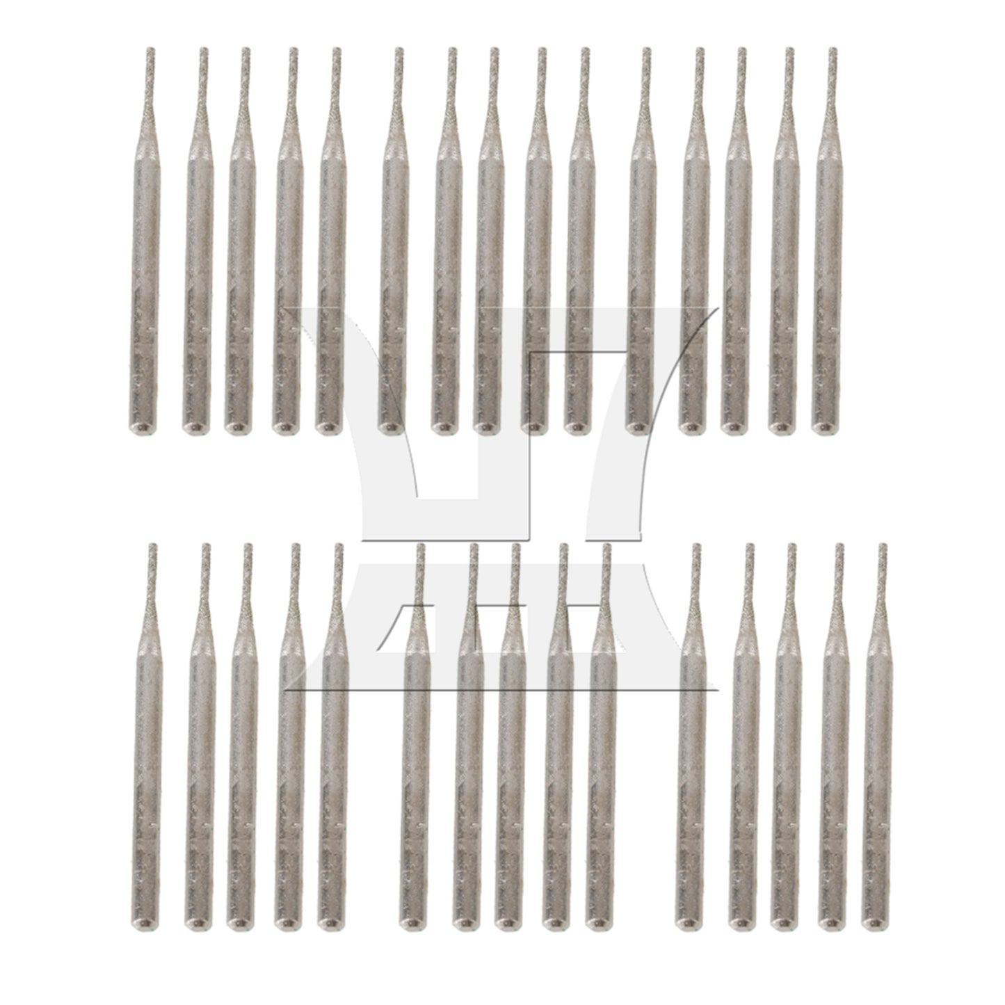 BQLZR 30pcs 1mm Cylinder Diamond Coated Tipped Rotary Burr Glass Drill Bit Shank