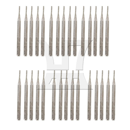 BQLZR 30pcs 1mm Cylinder Diamond Coated Tipped Rotary Burr Glass Drill Bit Shank