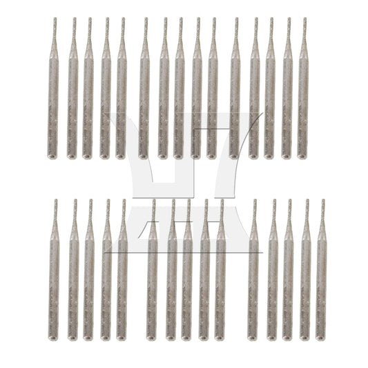 BQLZR 30pcs 1mm Cylinder Diamond Coated Tipped Rotary Burr Glass Drill Bit Shank