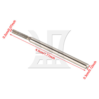 BQLZR  2mm Cylindrial Point Diamond Burr Glass Drill Bits for Rotary Tools