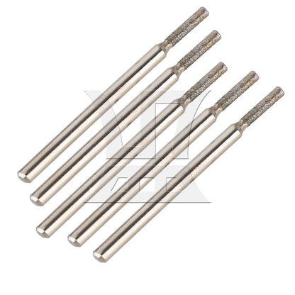BQLZR  2mm Cylindrial Point Diamond Burr Glass Drill Bits for Rotary Tools